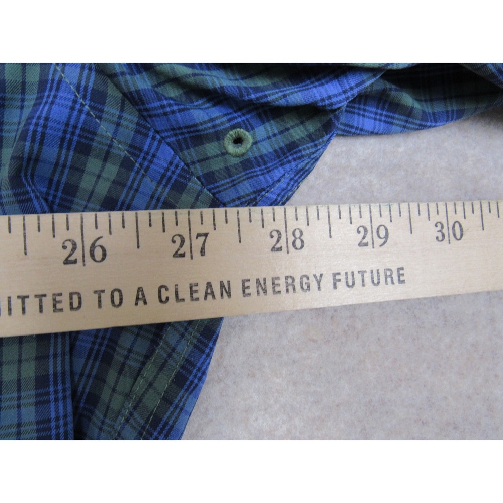 Southern Tide Intercoastal Shirt Mens XXL Blue Green Plaid Nylon Stretch 20714 - Picture 7 of 8